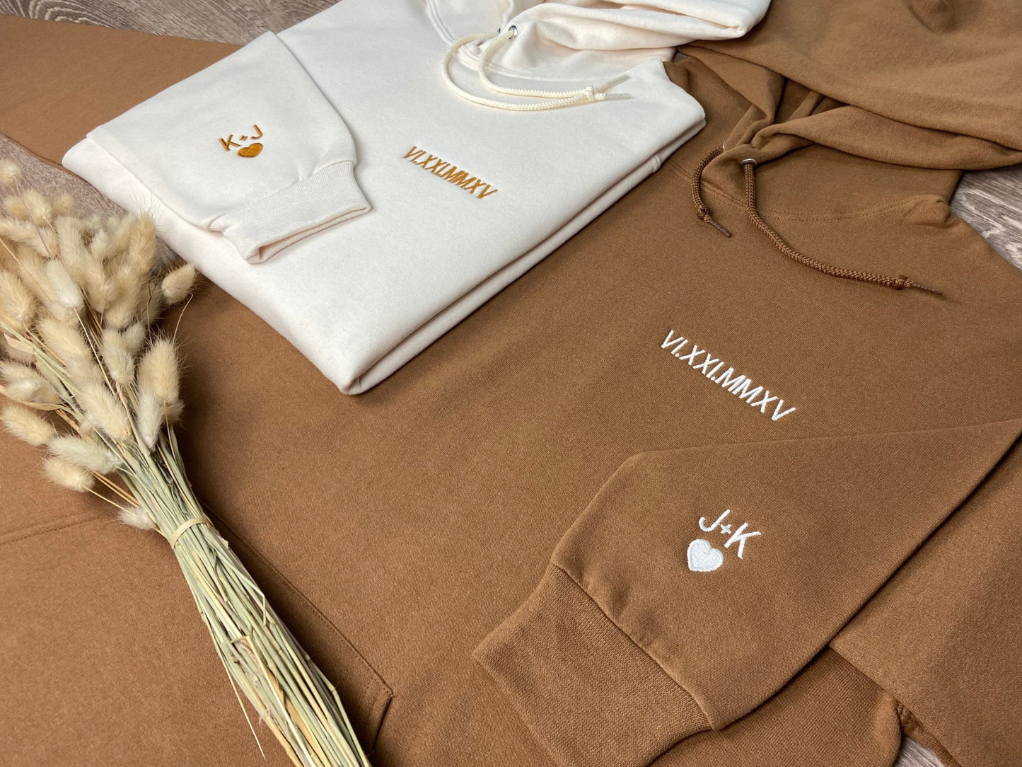 Custom Embroidered Roman Numeral Date Couple's Crewneck - Buy 2 Get Free Shipping