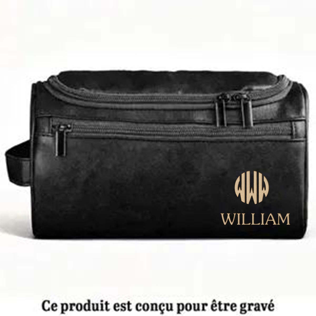 Trousse De Toilette En Cuir Gravée Personnalisée – Cadeaux D’Anniversaire Personnalisés Pour Papa, Frère