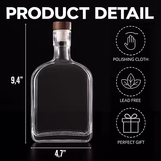 🥃 Custom Engraved Whiskey Bottle with Photo – Meaningful Father’s Day Gift for Dad, Grandpa
