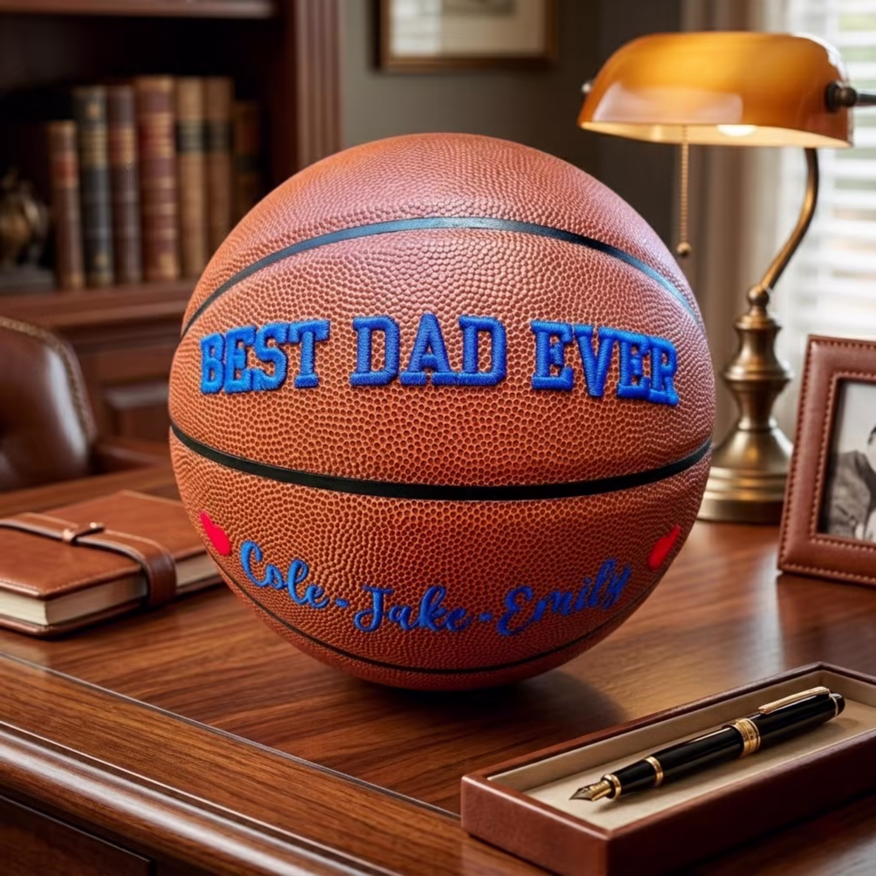 Custom 3D Embroidered Father's Day Basketball, Gift for Mom, Gift for Dad
