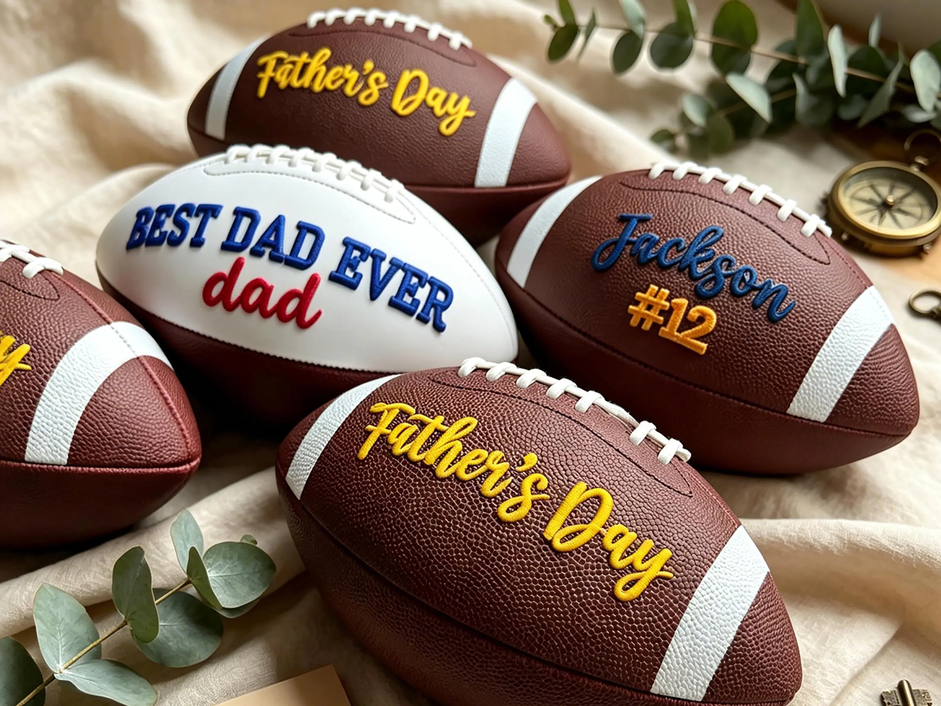 Custom Embroidered Football, Gift for Mom, Gift for Dad