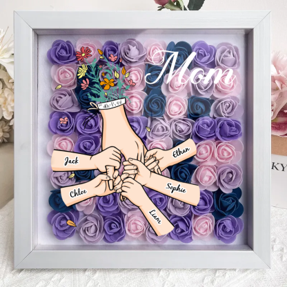 Personalised Flower Shadow Box mum and I hand holding 