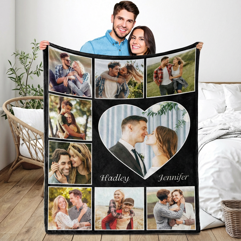Custom Couple Blanket Photo,Valentine's Day gifts💓