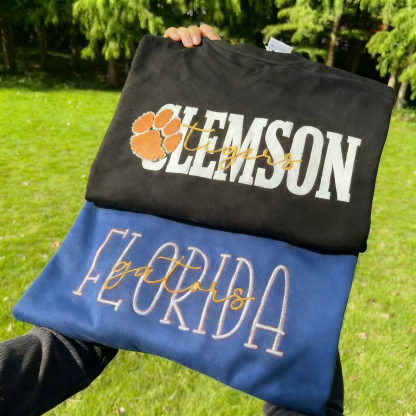 Custom Team Sequins Embroidered Sweatshirt with Bows