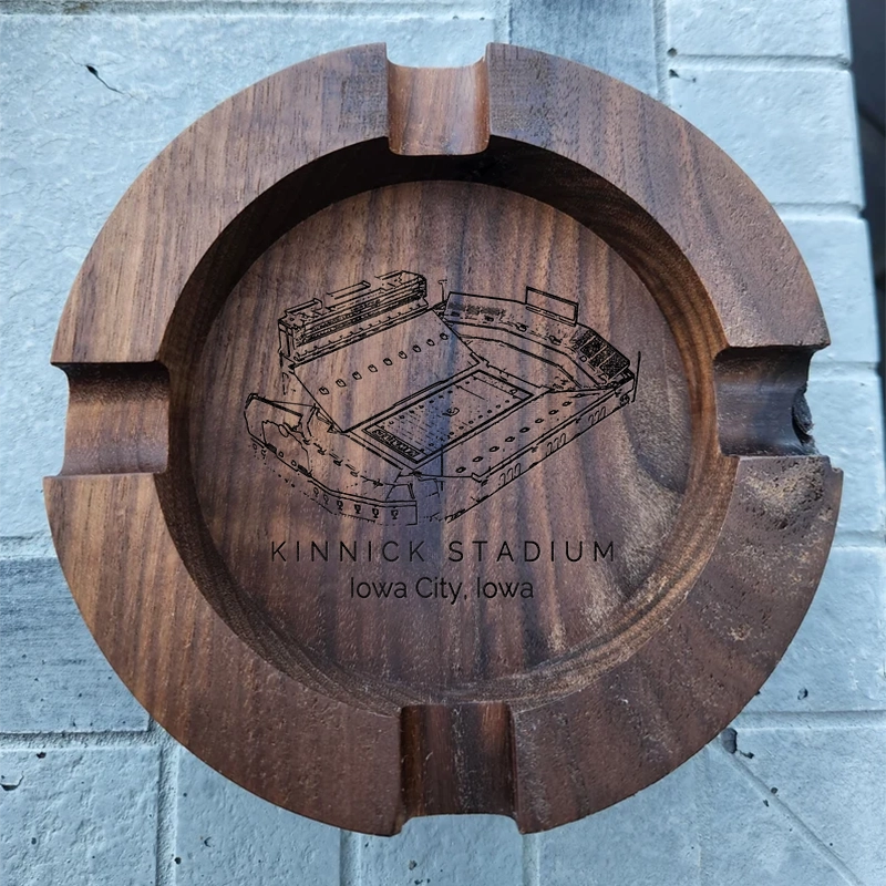 Kinnick Stadium Walnut Cigar Ash Tray