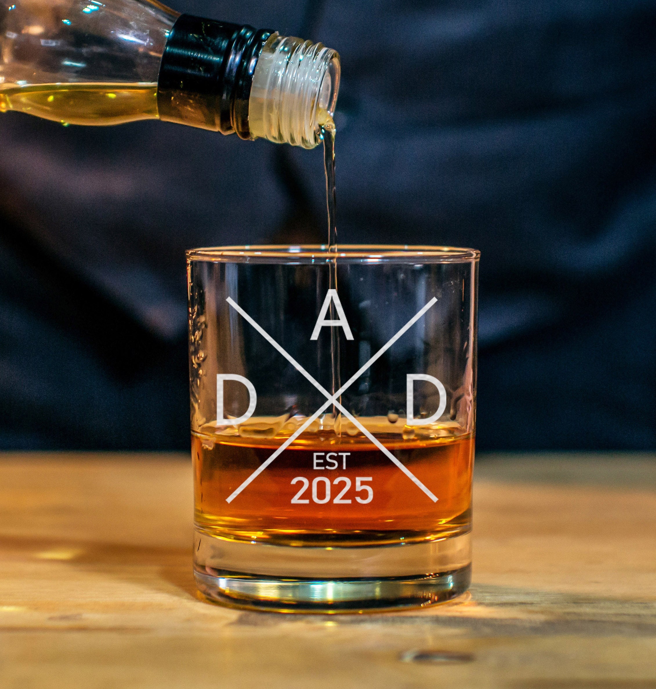 New Dad Whiskey Glass - For First Time Dad - Gift For Dad - Dad Established Custom - Personalized Dad Gifts - 2021, 2022, 2023, 2024, 2025