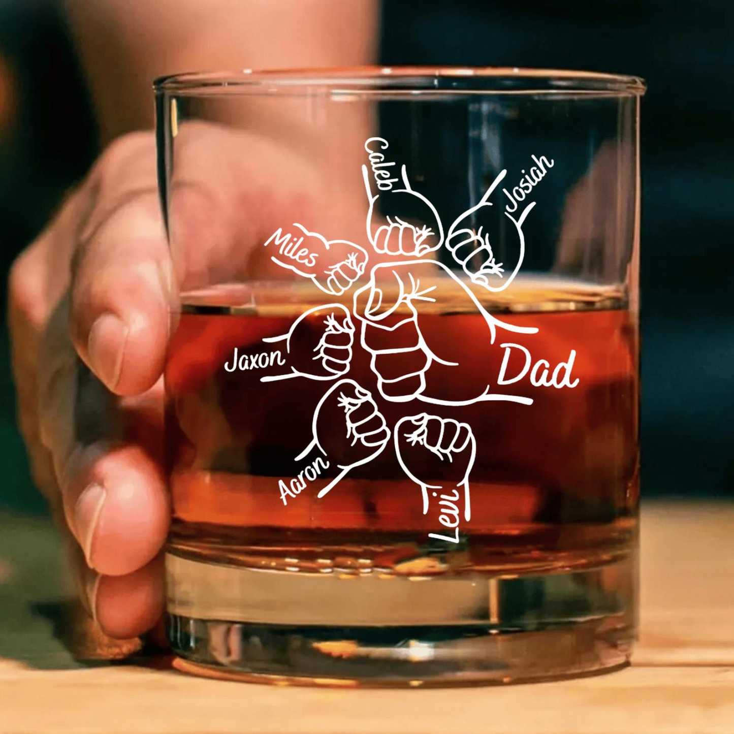 Personalized Father's Day Gift For Dad From Kids, First Father Day Wine Glass With Kids Name, First Bump Bar Glass, Gift For Papa, Grandpa