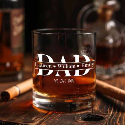 Personalized Father's Day Gift For Dad From Daughter, Father Day Wine Glass With Kids Name, Best Dad Ever Bar Glass, Gift For Papa, Grandpa