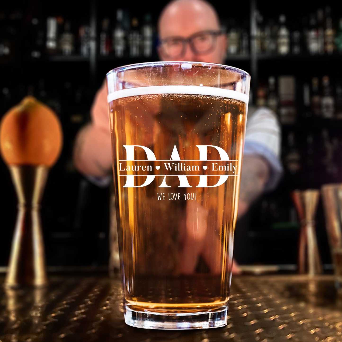 Personalized Father's Day Gift For Dad From Daughter, Father Day Wine Glass With Kids Name, Best Dad Ever Bar Glass, Gift For Papa, Grandpa