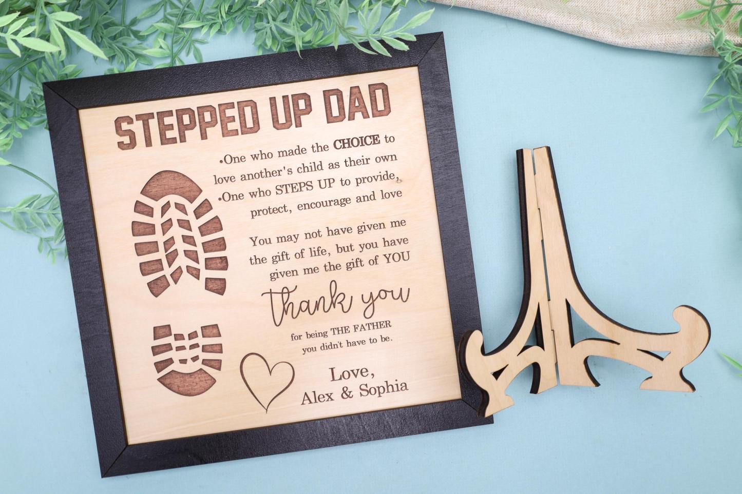 Personalized Stepfather Gift, Step Dad Gift, Stepped Up Dad Gift, Fathers Day Gift, Birthday Gift Stepdad, Gift from Stepdaughter or Stepson