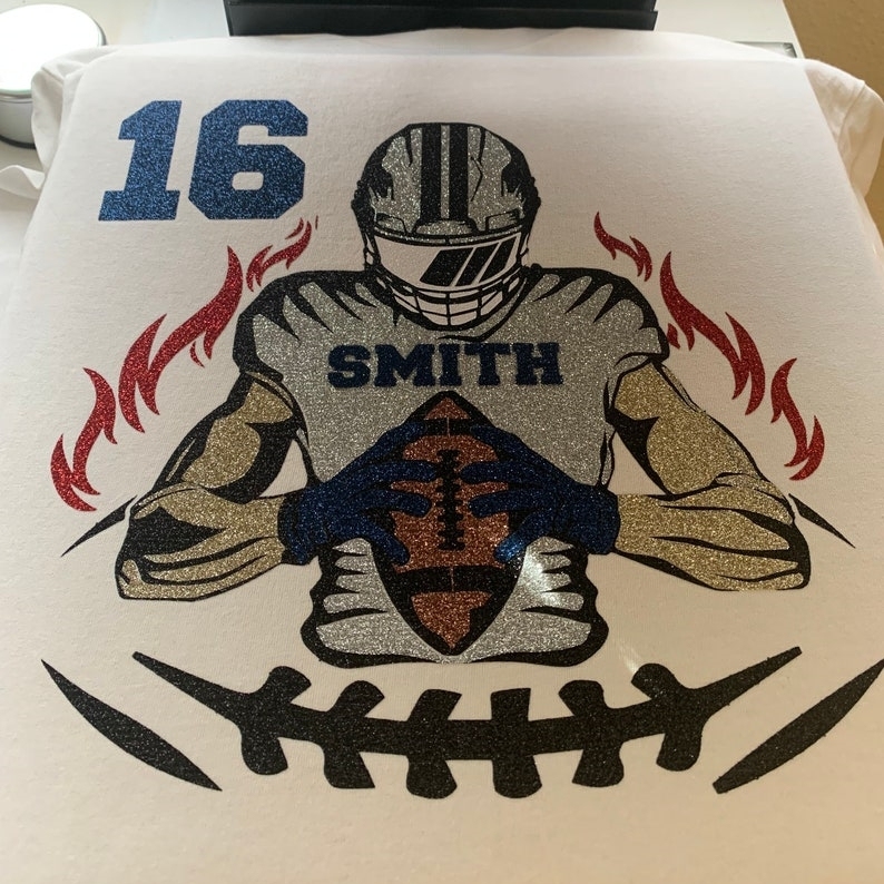 ✨ Game Day Glow On – Shine in Your Custom Glitter Football Tee or Sweatshirt! 🏈