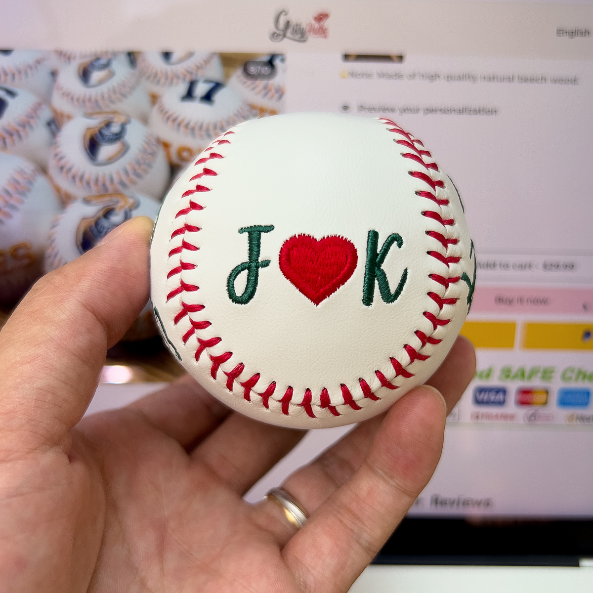 Custom Embroidered Father's Day Baseball & Softball, Gift for DAD