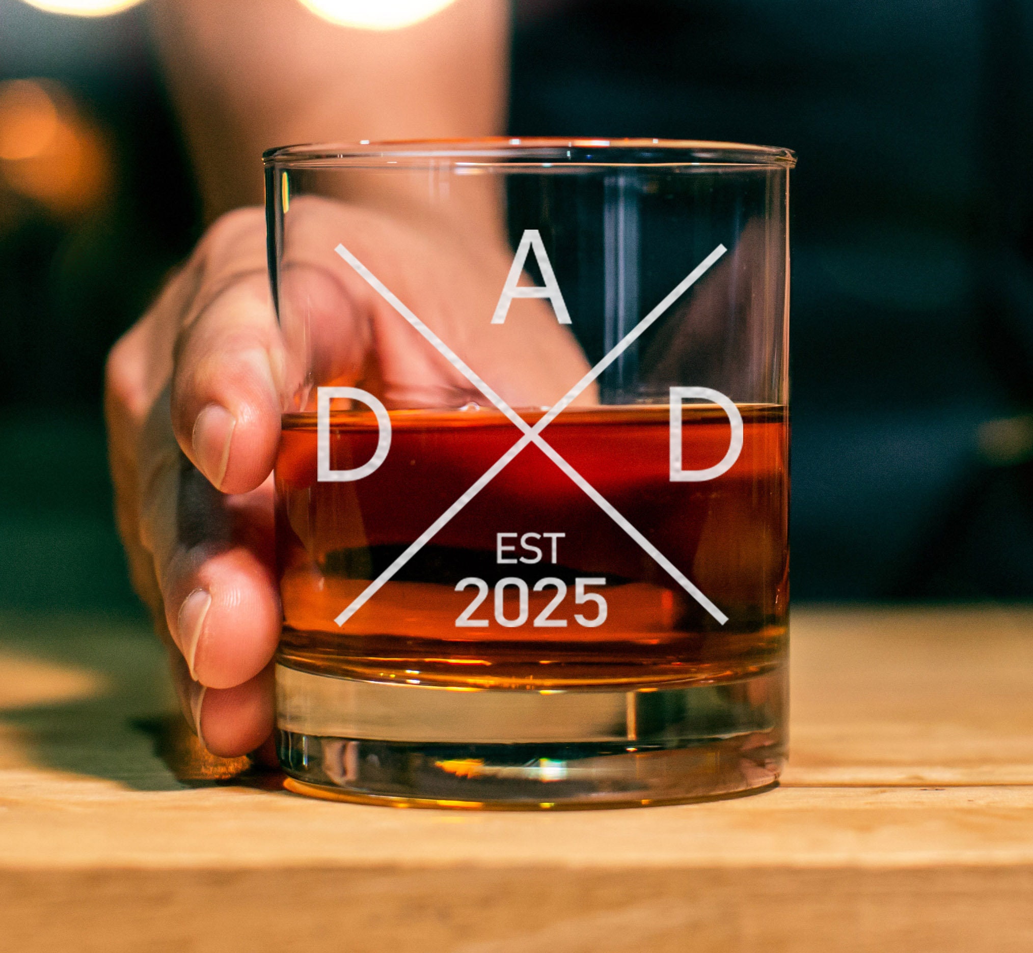 New Dad Whiskey Glass - For First Time Dad - Gift For Dad - Dad Established Custom - Personalized Dad Gifts - 2021, 2022, 2023, 2024, 2025