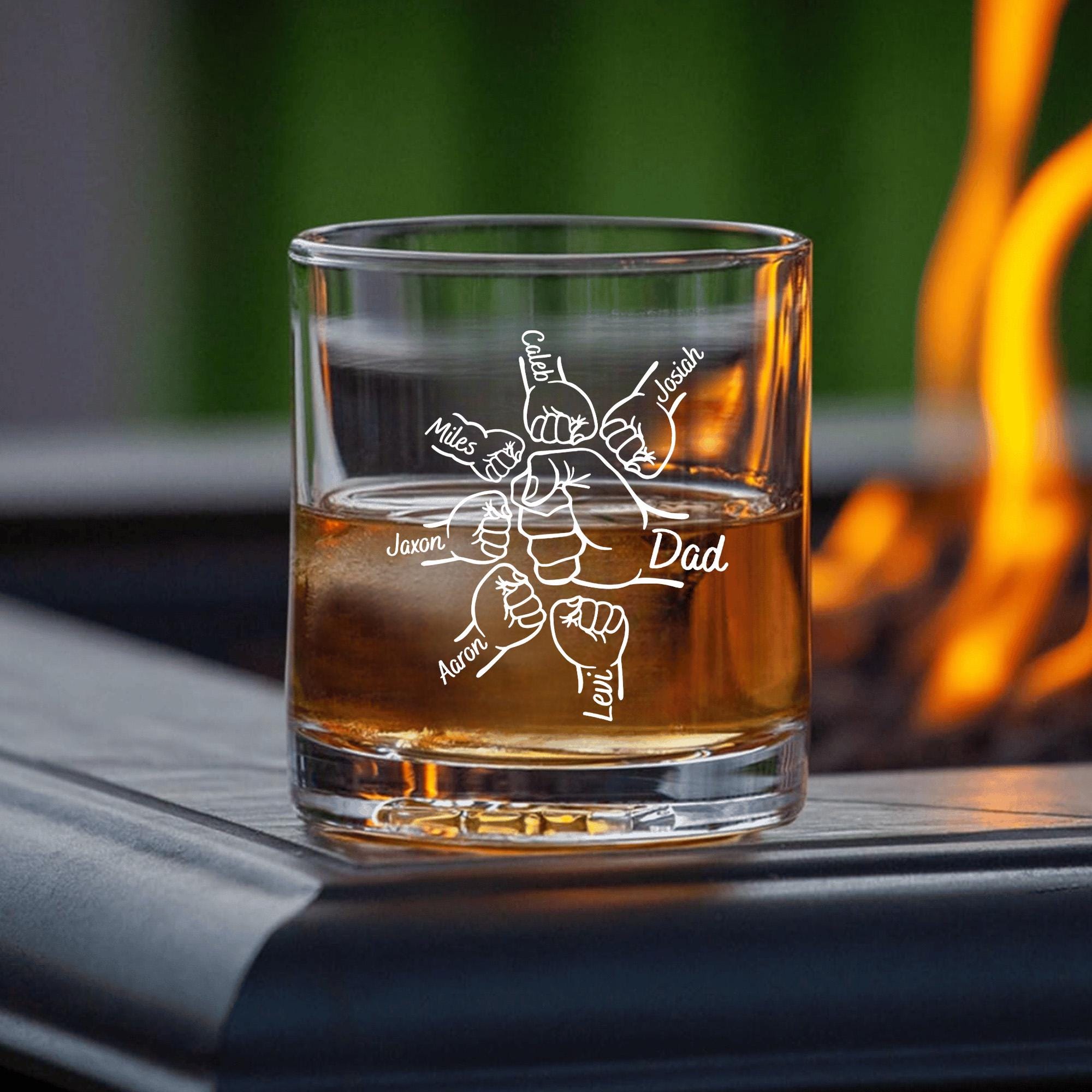 Personalized Father's Day Gift For Dad From Kids, First Father Day Wine Glass With Kids Name, First Bump Bar Glass, Gift For Papa, Grandpa