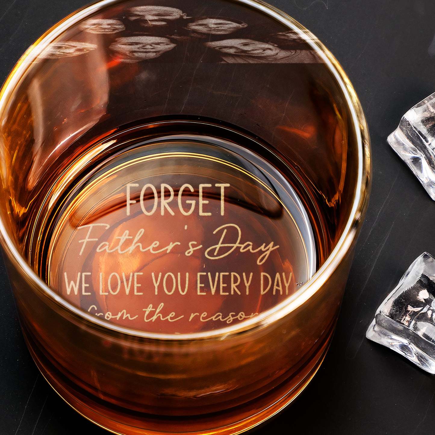 We Love You Every Day - Personalized Whiskey Glass With Photo