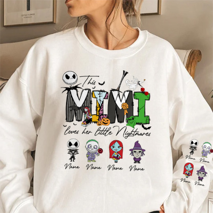 Personalized This Mama Loves Her Little Nightmares Sweatshirt, Mama Shirt With Kids Name