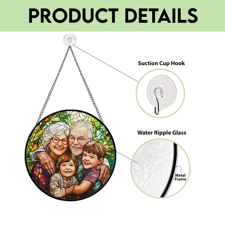 Personalized Grandpa/Dad Portrait Suncatcher Window Hanging