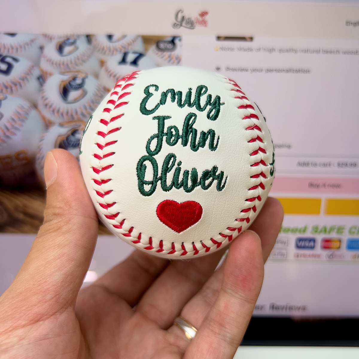 Custom Embroidered Father's Day Baseball & Softball, Gift for DAD