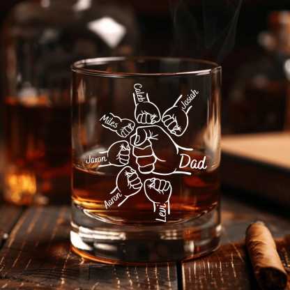 Personalized Father's Day Gift For Dad From Kids, First Father Day Wine Glass With Kids Name, First Bump Bar Glass, Gift For Papa, Grandpa