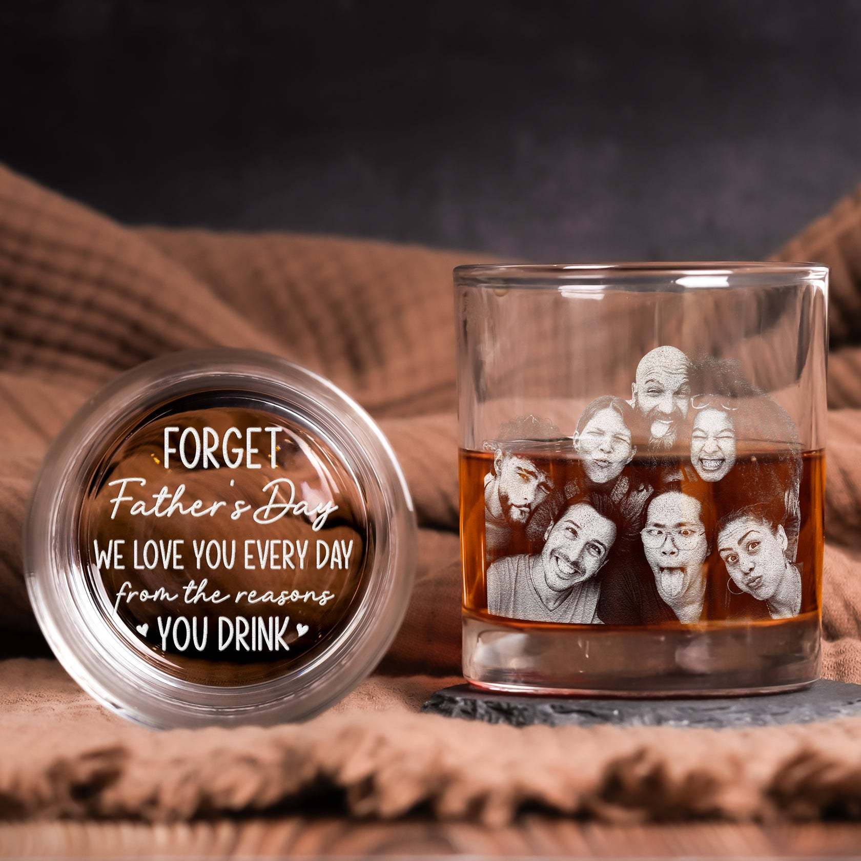 We Love You Every Day - Personalized Whiskey Glass With Photo