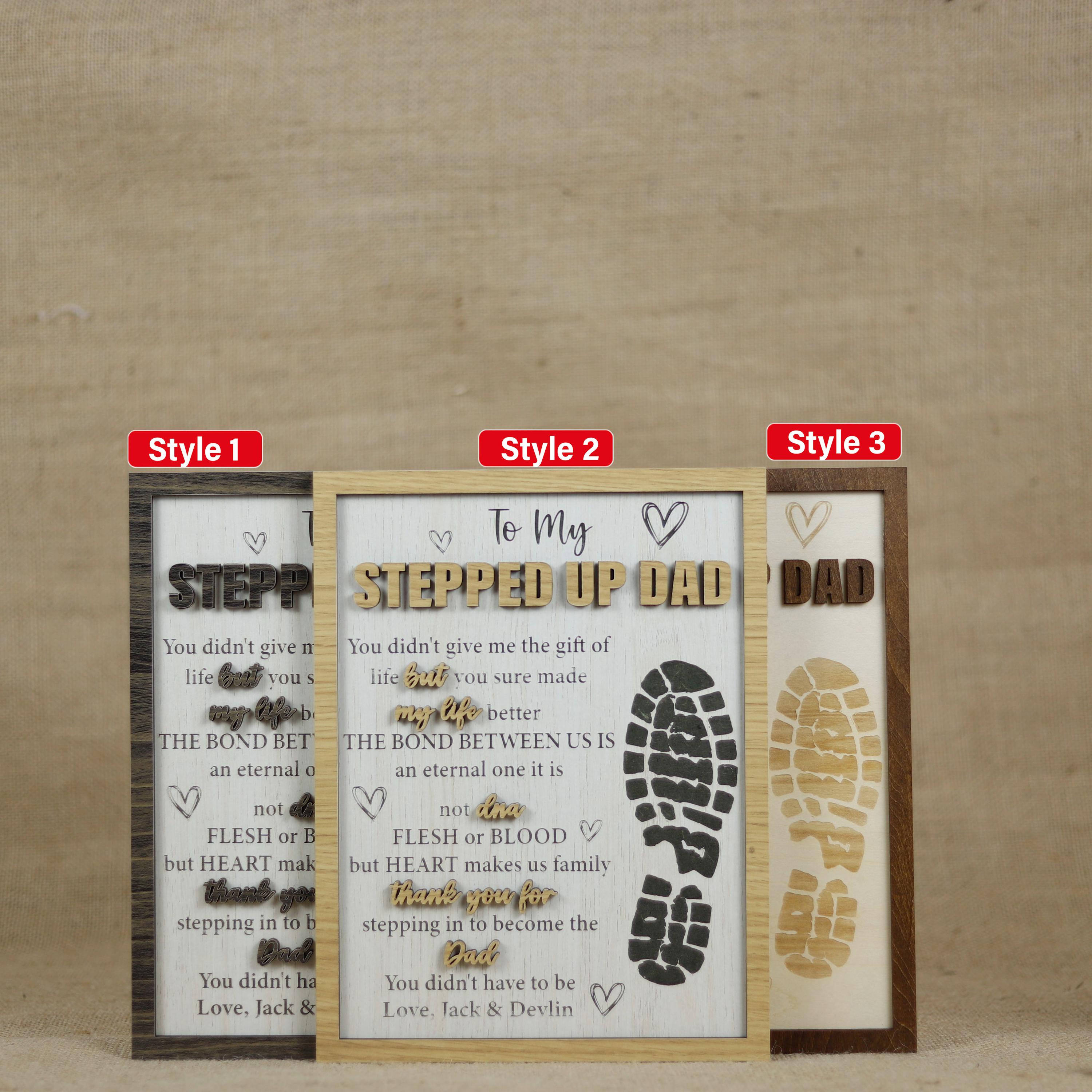 Stepped Up Dad Wooden Plaque, Step Dad Fathers Day Gift from Kids, Adopted Dad Gift, Step Dad Adoption, Blended Family Sign, Thank You Gifts