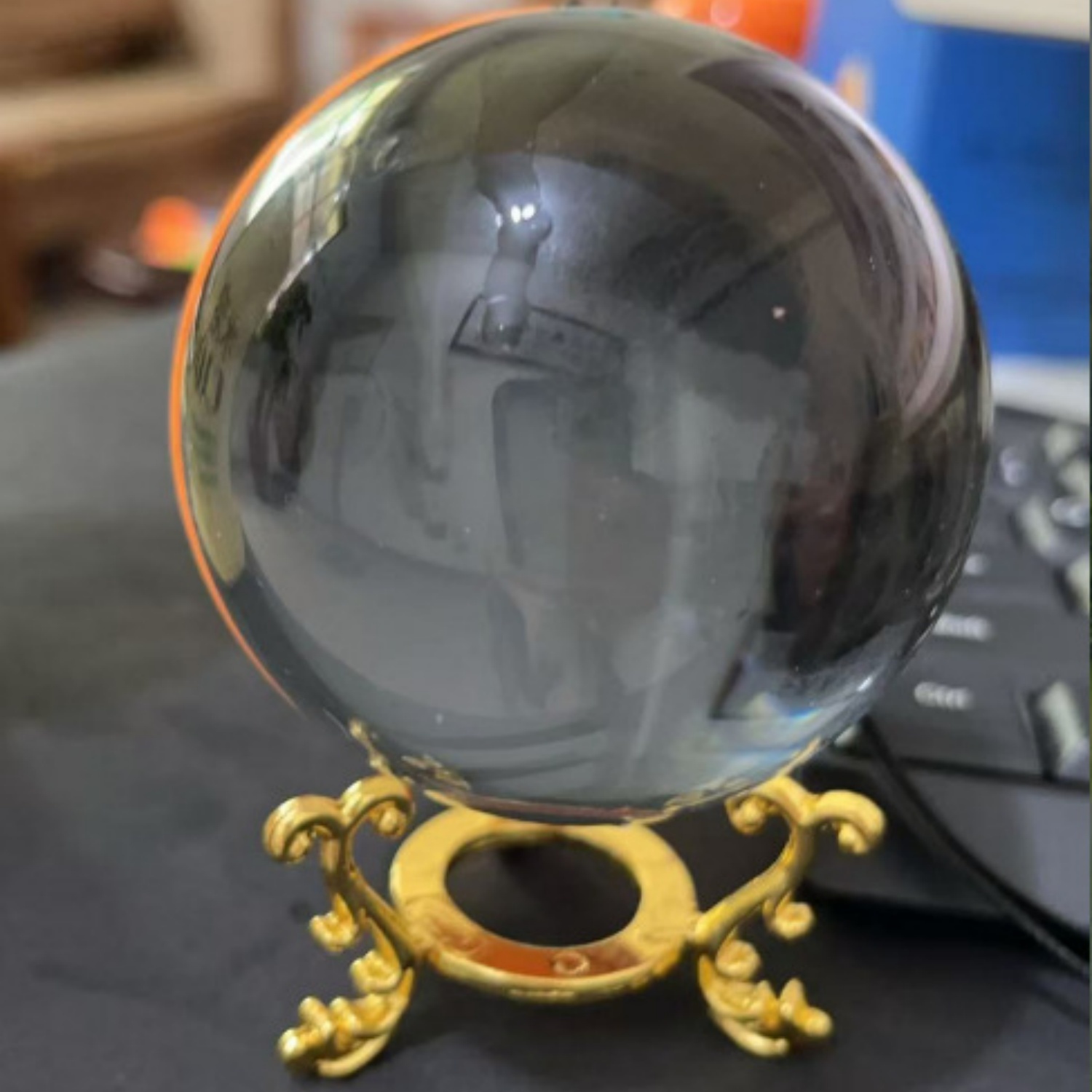 2.7inch Crystal Ball with Electronic Display DIY Video Import Possible Unique Gift for Home & Office Light-Up Sphere