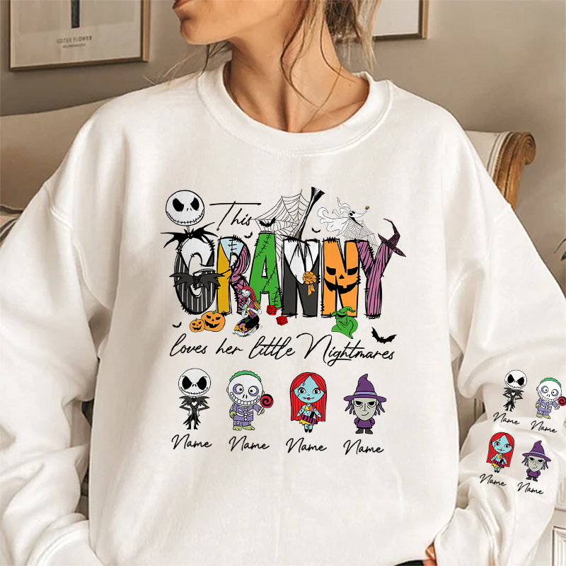Personalized This Mama Loves Her Little Nightmares Sweatshirt, Mama Shirt With Kids Name