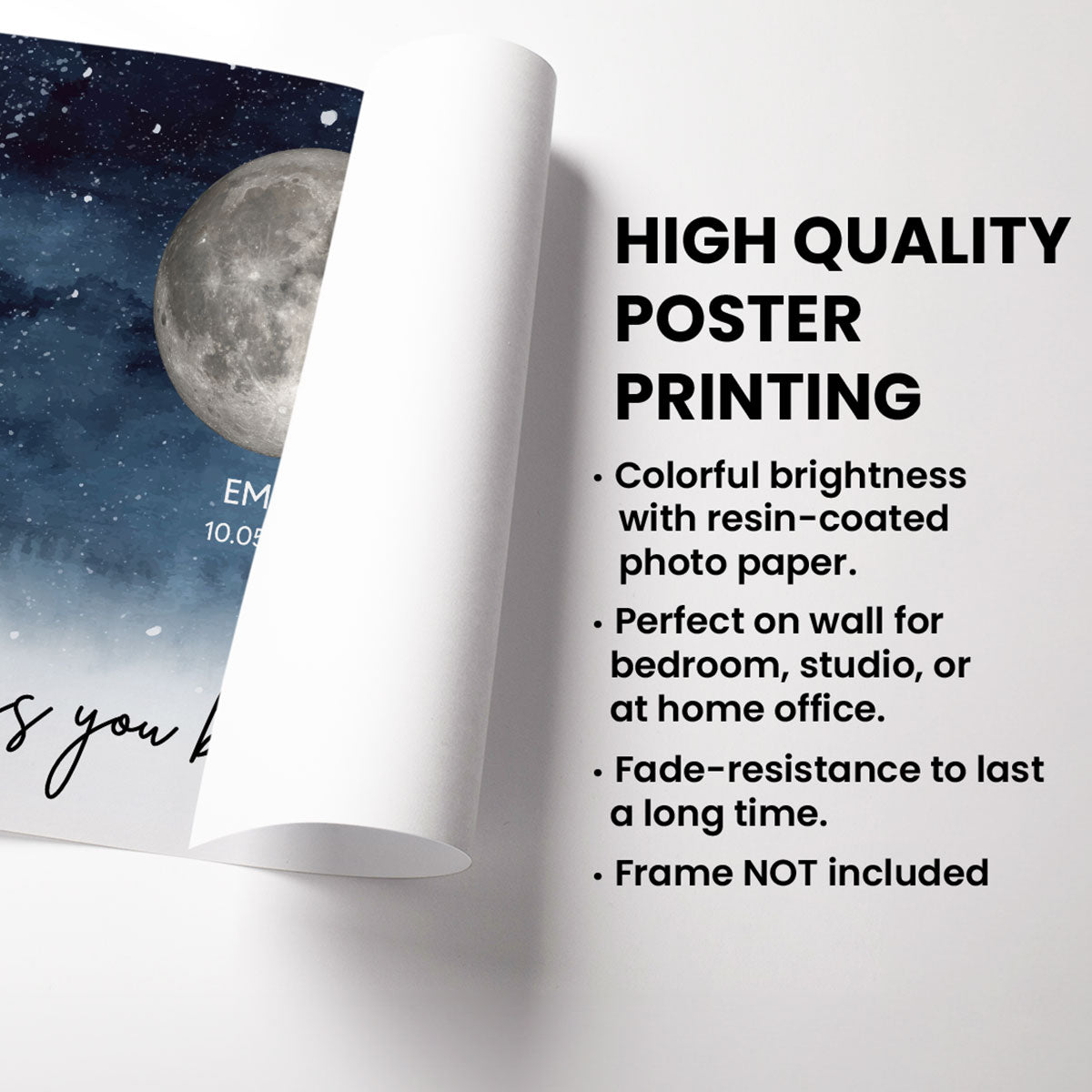 Starry Night Custom Birth Moon Phase The Days You Became Our Dad Personalized Poster, Father's Day Gift