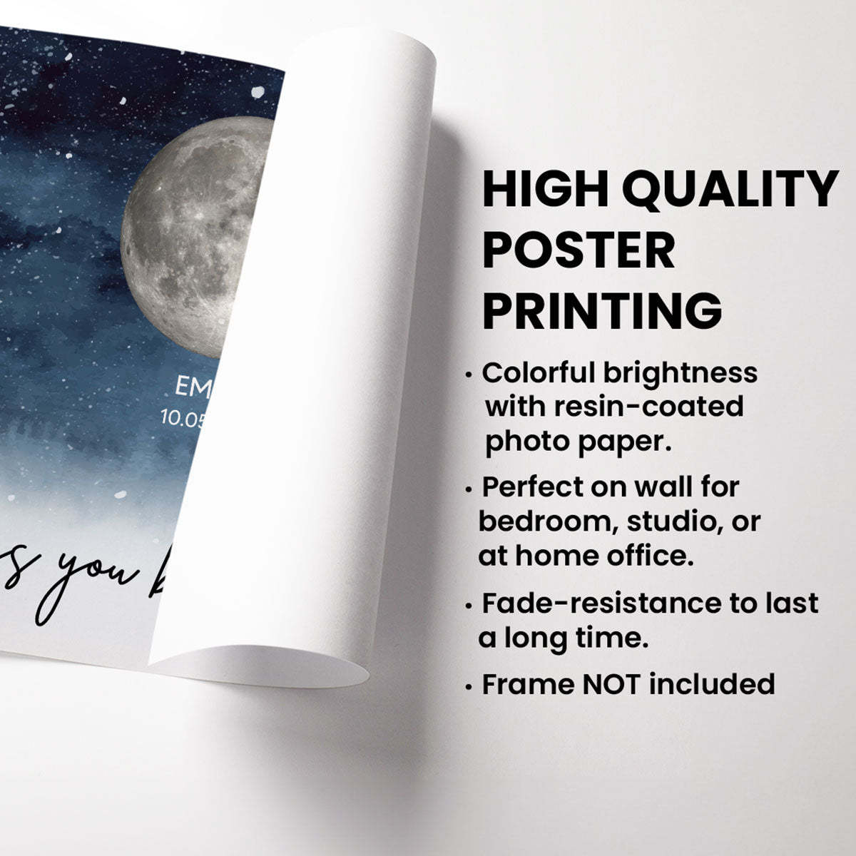 Starry Night Custom Birth Moon Phase The Days You Became Our Dad Personalized Poster, Father's Day Gift