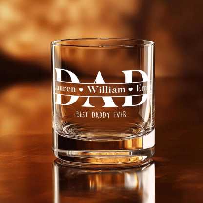 Personalized Father's Day Gift For Dad From Daughter, Father Day Wine Glass With Kids Name, Best Dad Ever Bar Glass, Gift For Papa, Grandpa
