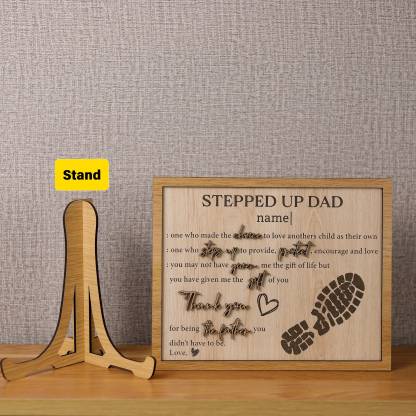 Customized Stepped Up Dad 3D Wood Sign Fathers Day Step-Dad Gift