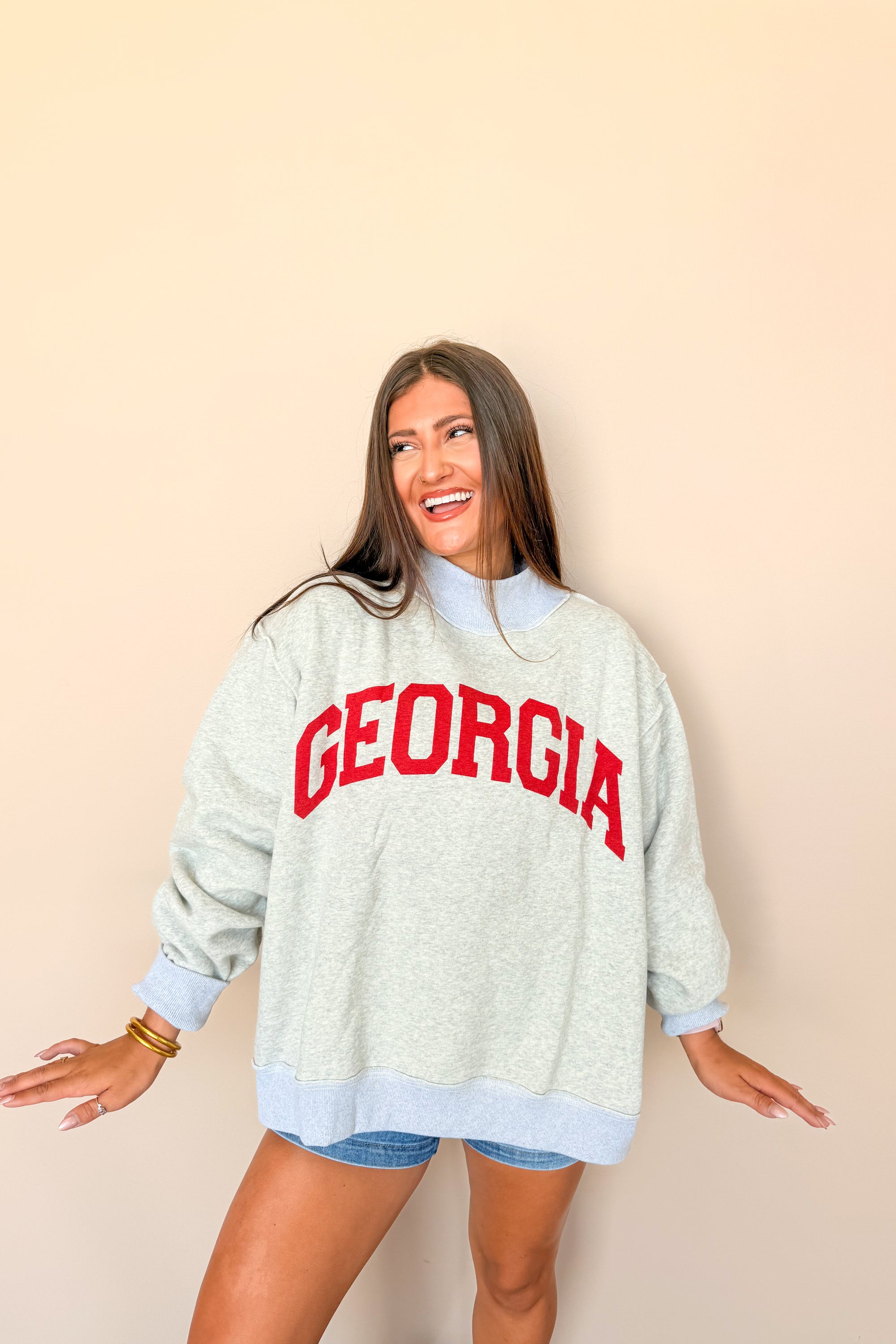 **PRE-ORDER** Georgia Game Day Mock Neck Reversible Sweatshirt