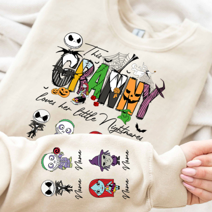 Personalized This Mama Loves Her Little Nightmares Sweatshirt, Mama Shirt With Kids Name