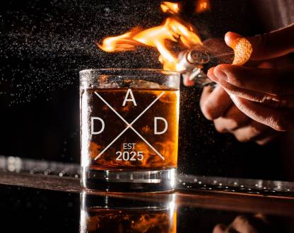 New Dad Whiskey Glass - For First Time Dad - Gift For Dad - Dad Established Custom - Personalized Dad Gifts - 2021, 2022, 2023, 2024, 2025