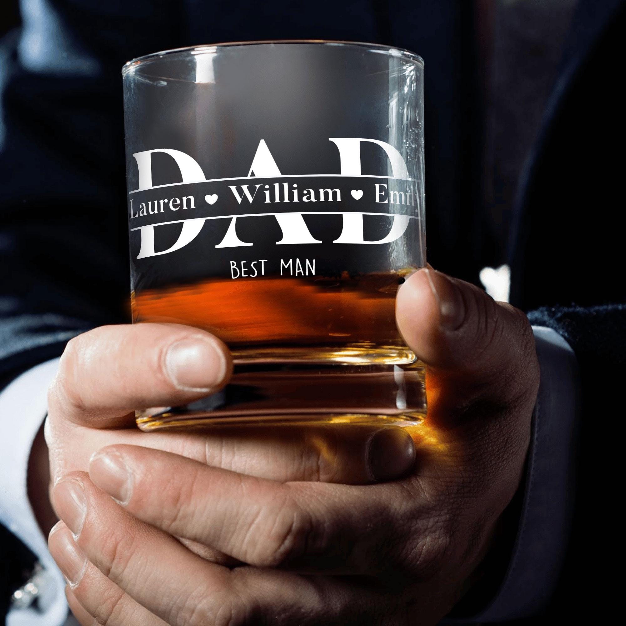 Personalized Father's Day Gift For Dad From Daughter, Father Day Wine Glass With Kids Name, Best Dad Ever Bar Glass, Gift For Papa, Grandpa