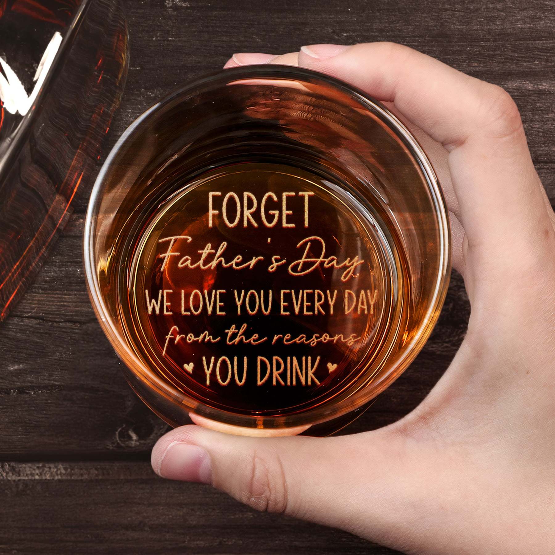 We Love You Every Day - Personalized Whiskey Glass With Photo