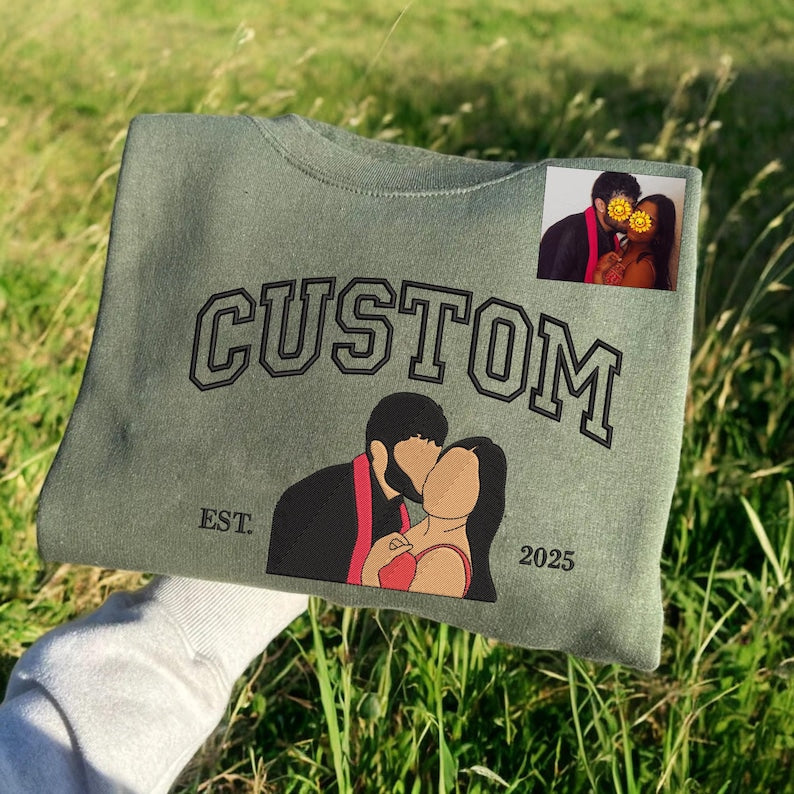 Personalized Embroidered Portrait from Photo Hoodie