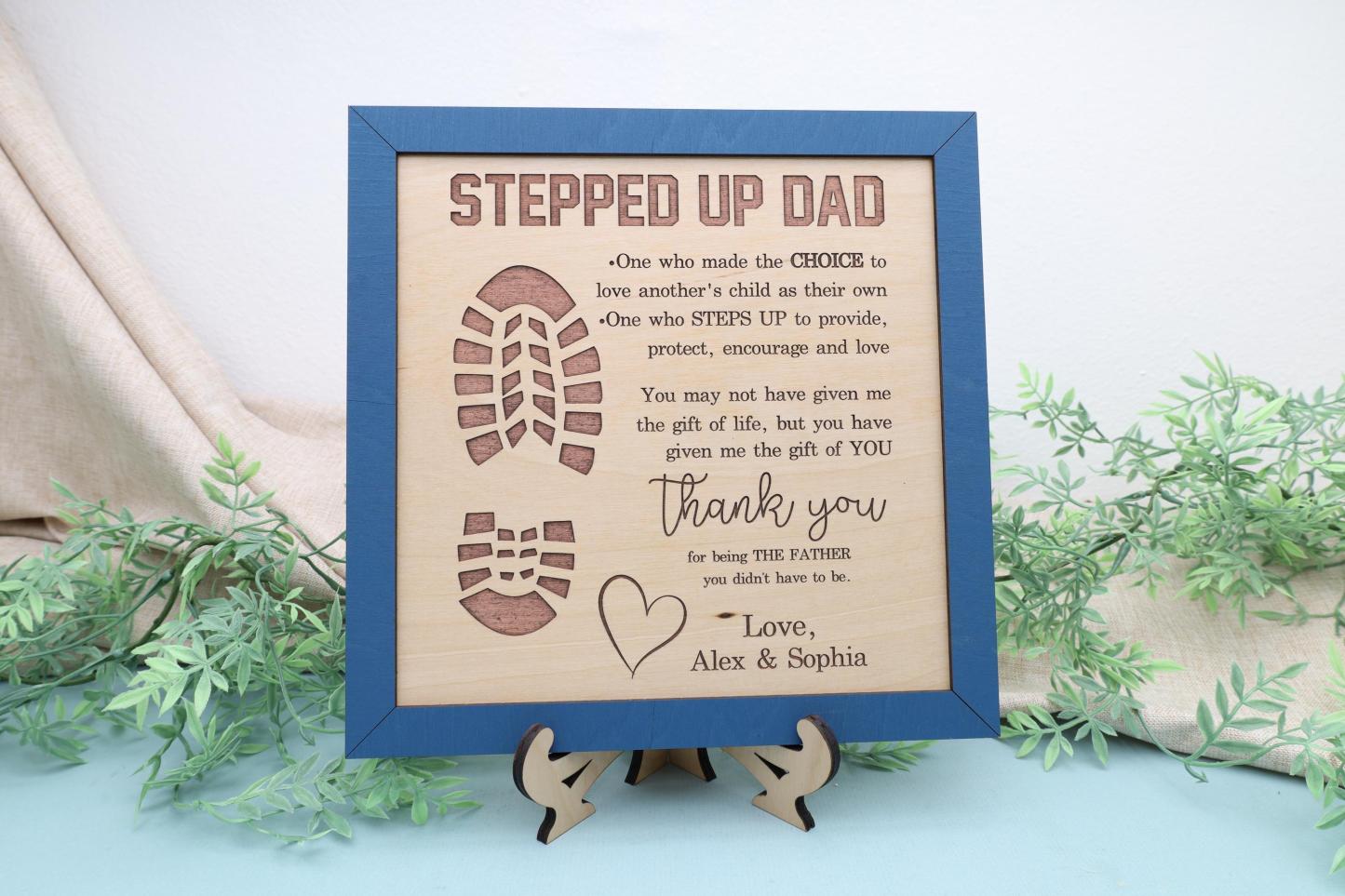 Personalized Stepfather Gift, Step Dad Gift, Stepped Up Dad Gift, Fathers Day Gift, Birthday Gift Stepdad, Gift from Stepdaughter or Stepson