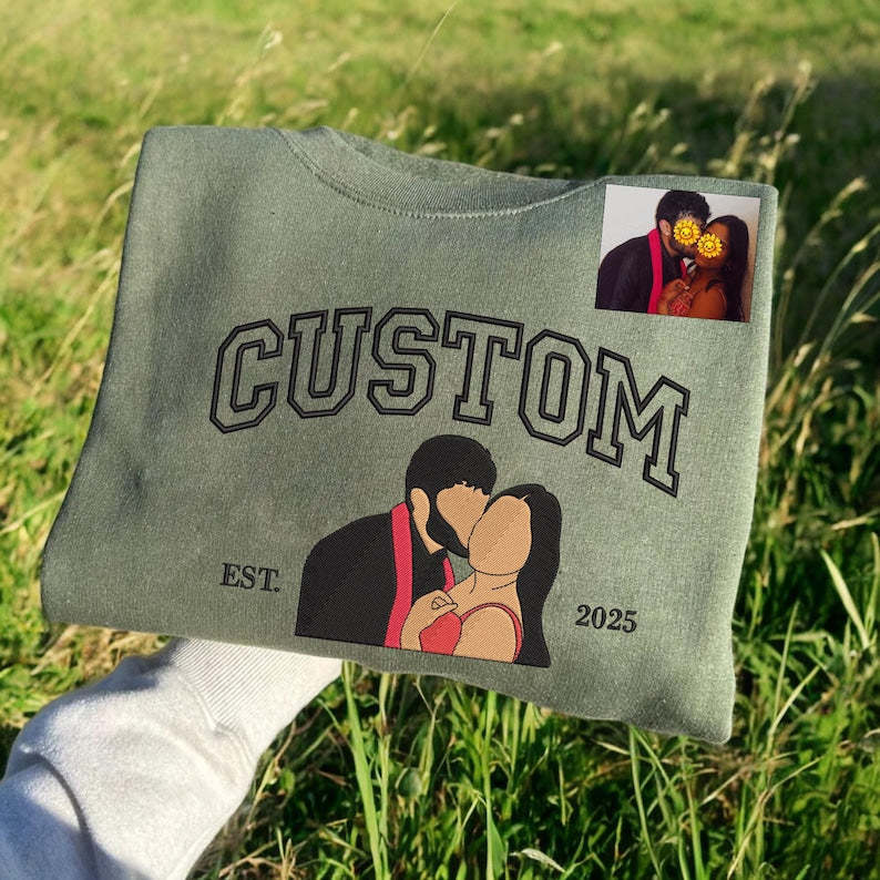 Personalized Embroidered Portrait from Photo Hoodie