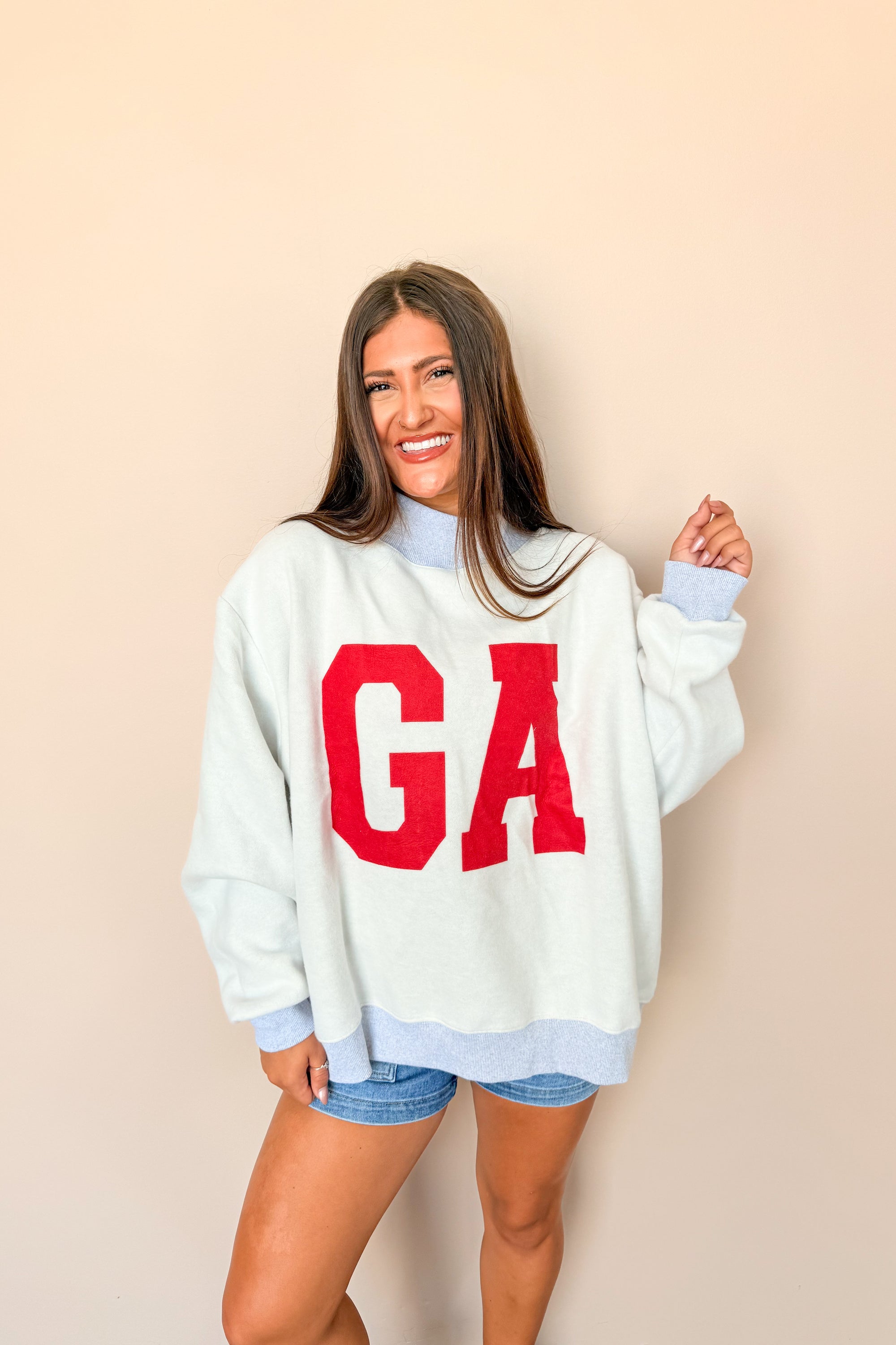 **PRE-ORDER** Georgia Game Day Mock Neck Reversible Sweatshirt
