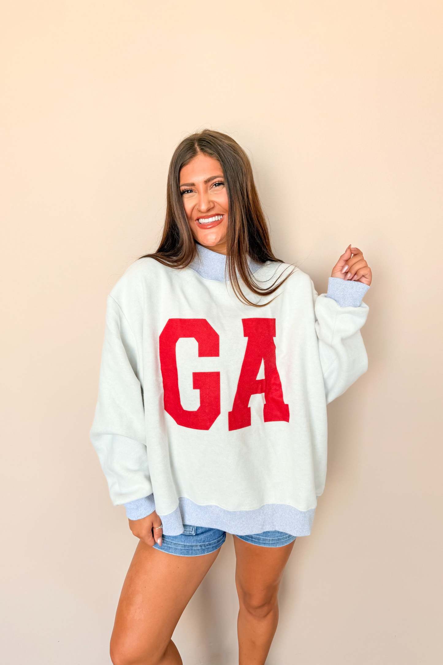 **PRE-ORDER** Georgia Game Day Mock Neck Reversible Sweatshirt