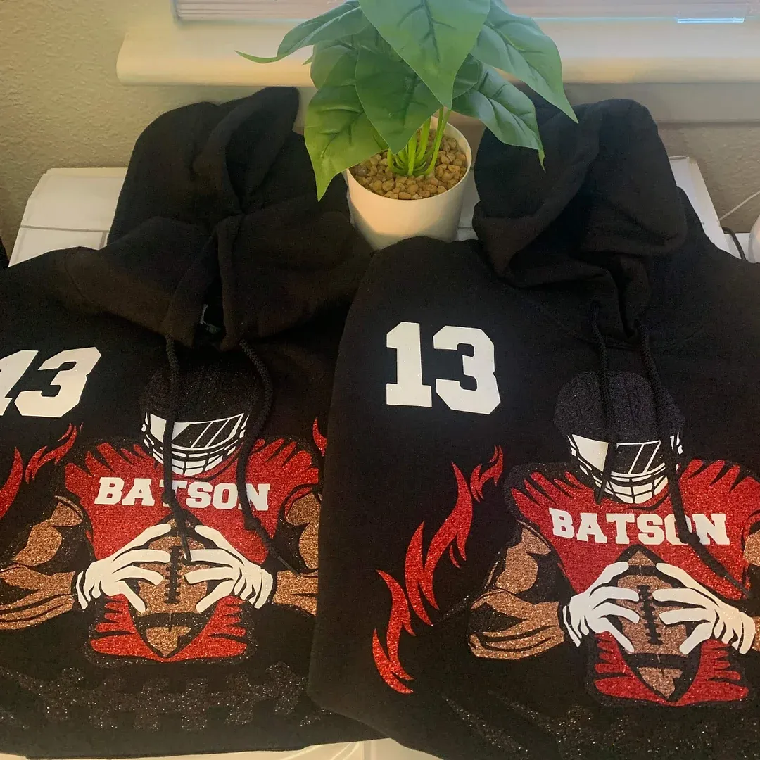 ✨ Game Day Glow On – Shine in Your Custom Glitter Football Tee or Sweatshirt! 🏈