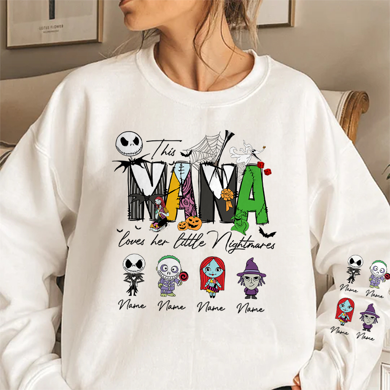 Personalized This Mama Loves Her Little Nightmares Sweatshirt, Mama Shirt With Kids Name