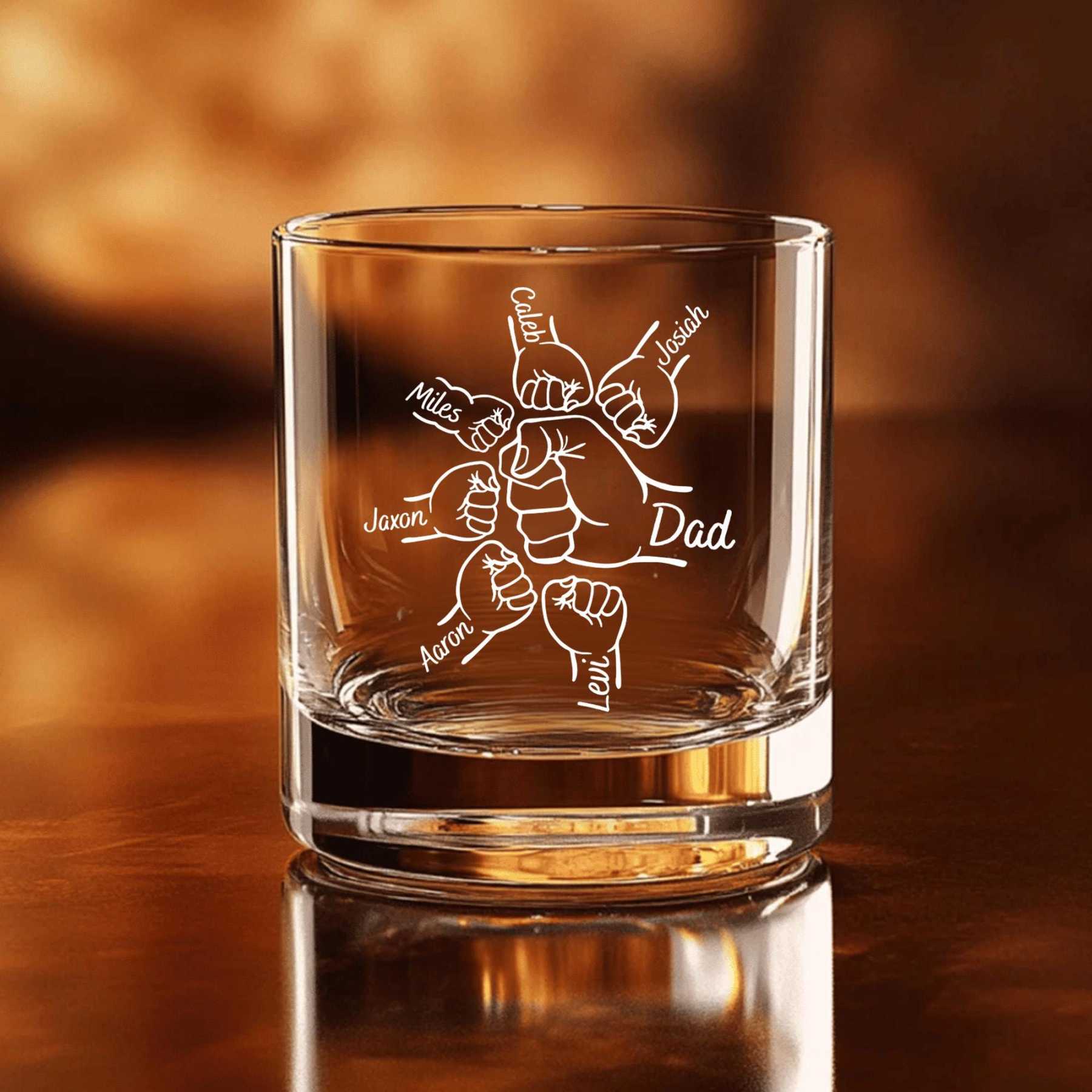 Personalized Father's Day Gift For Dad From Kids, First Father Day Wine Glass With Kids Name, First Bump Bar Glass, Gift For Papa, Grandpa