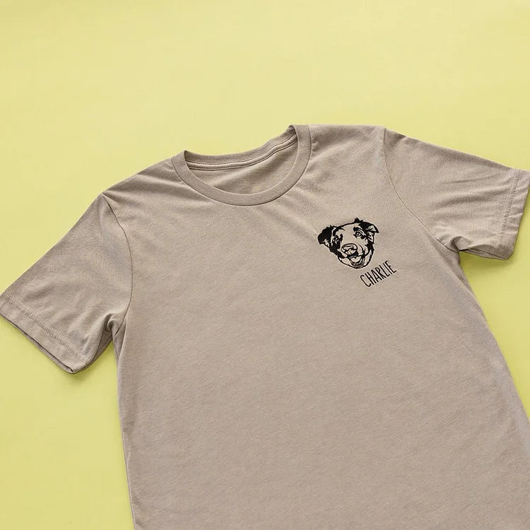 Custom Embroidered Pet Face T-shirt, Sweatshirt, Hoodie