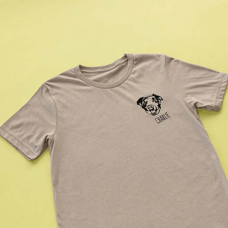 Custom Embroidered Pet Face T-shirt, Sweatshirt, Hoodie