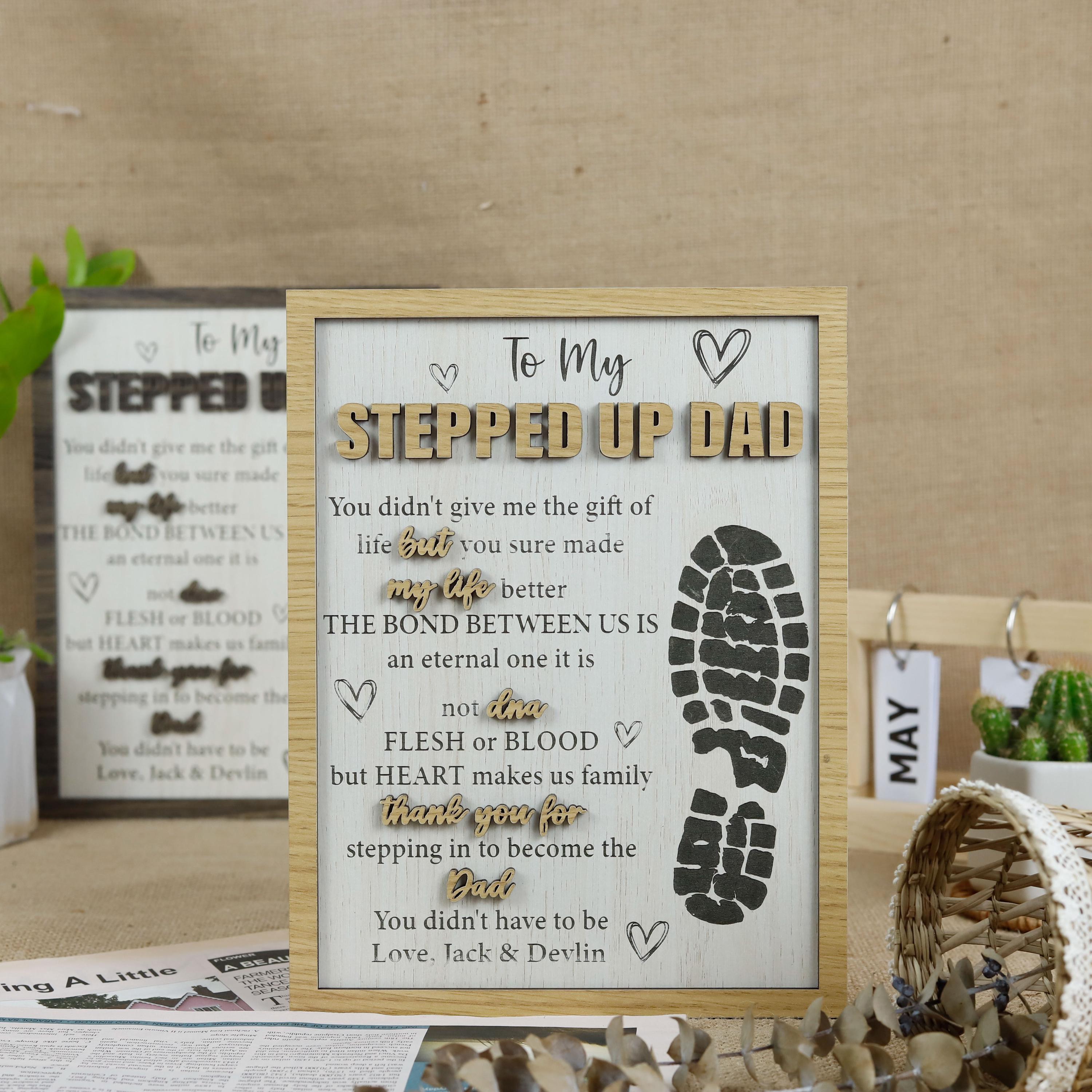 Stepped Up Dad Wooden Plaque, Step Dad Fathers Day Gift from Kids, Adopted Dad Gift, Step Dad Adoption, Blended Family Sign, Thank You Gifts