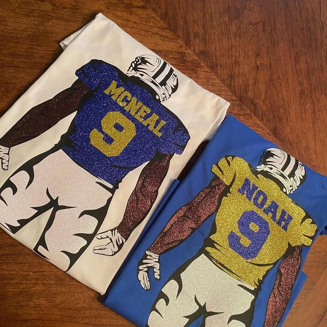 ✨ Game Day Glow On – Shine in Your Custom Glitter Football Tee or Sweatshirt! 🏈