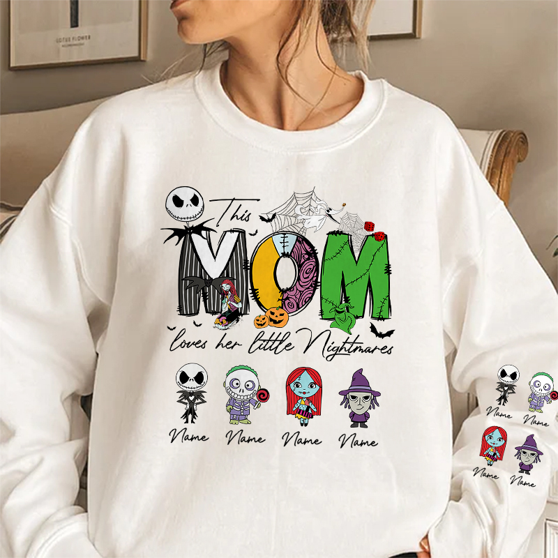 Personalized This Mama Loves Her Little Nightmares Sweatshirt, Mama Shirt With Kids Name