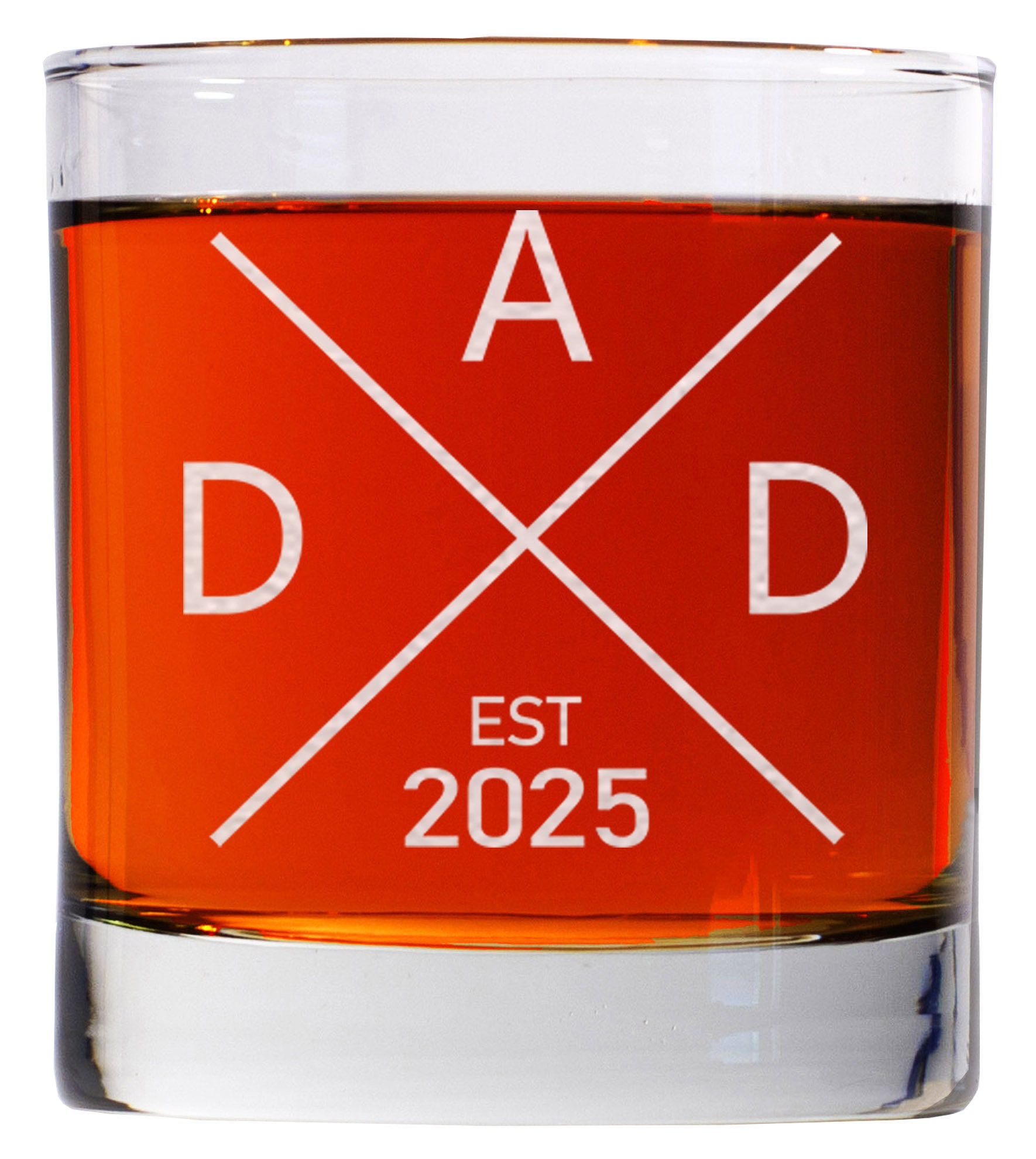 New Dad Whiskey Glass - For First Time Dad - Gift For Dad - Dad Established Custom - Personalized Dad Gifts - 2021, 2022, 2023, 2024, 2025